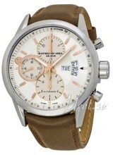 Raymond Weil Freelancer Sølvfarvet/Læder Ø42 mm Raymond Weil Freelancer Sølvfarvet/Læder Ø42 mm
