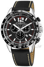 Stührling Original Monaco Concorso Sort/Læder Ø46 mm Stührling Original Monaco Concorso Sort/Læder Ø46 mm