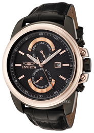 Invicta II Sort/Læder Ø46 mm 0446