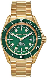Michael Kors Maritime Grøn/Gul guldtonet stål Ø42 mm MK9162