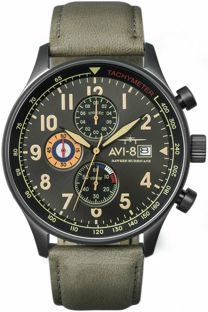 AVI-8 AV-4011-0E Hawker Hurricane Grå/Læder Ø42 mm