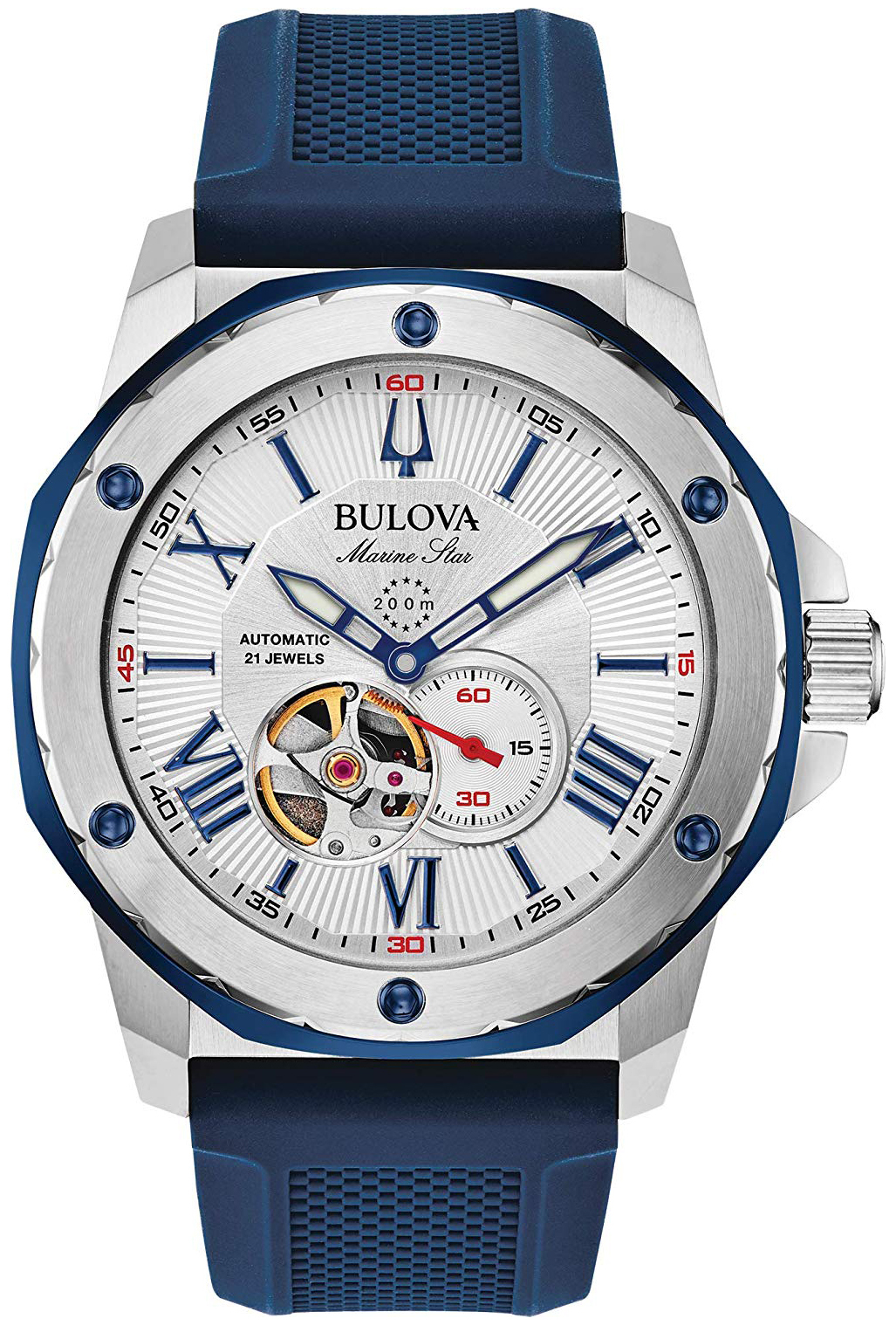 Bulova 98A225 Marine Star Sølvfarvet/Gummi Ø45 mm