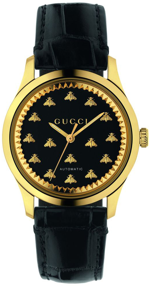 Gucci G-Timeless YA1264120 Sort/Læder Ø38 mm