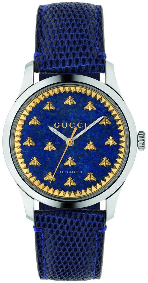 Gucci G-Timeless YA1264122 Blå/Læder Ø38 mm