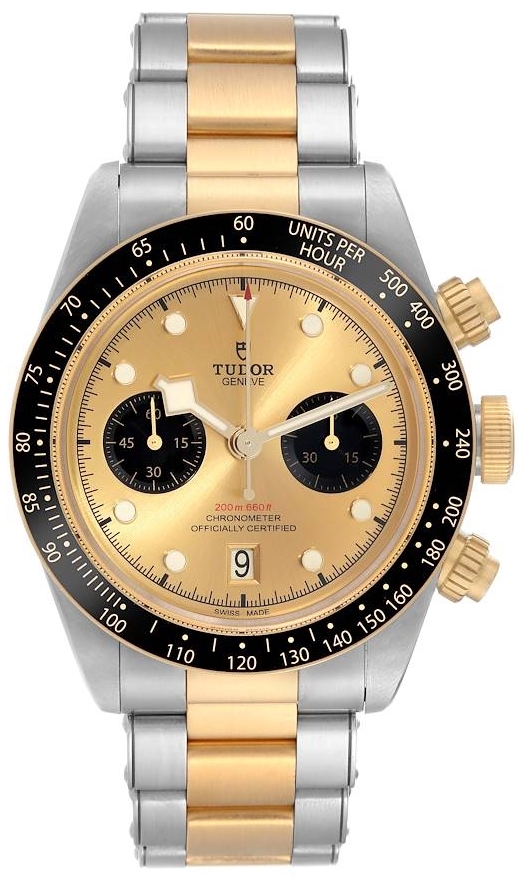 Tudor M79363N-0007 Black Bay Chrono Champagne/Gul guldtonet stål Ø41 mm